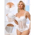 thumbnail image 3 of DARING DIVA Women's Lace Mesh Floral Camisole with Adjustable Straps S White, 3 of 6