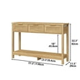 thumbnail image 3 of Furnihold 51.2"W Rattan Console Table with Charging Station & 3 Drawers, Wood Boho Entry Table for Living Room, Natural, 3 of 7