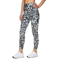 thumbnail image 3 of RBX Active Women's 7/8 Length Black Printed Workout Yoga Leggings, 3 of 5