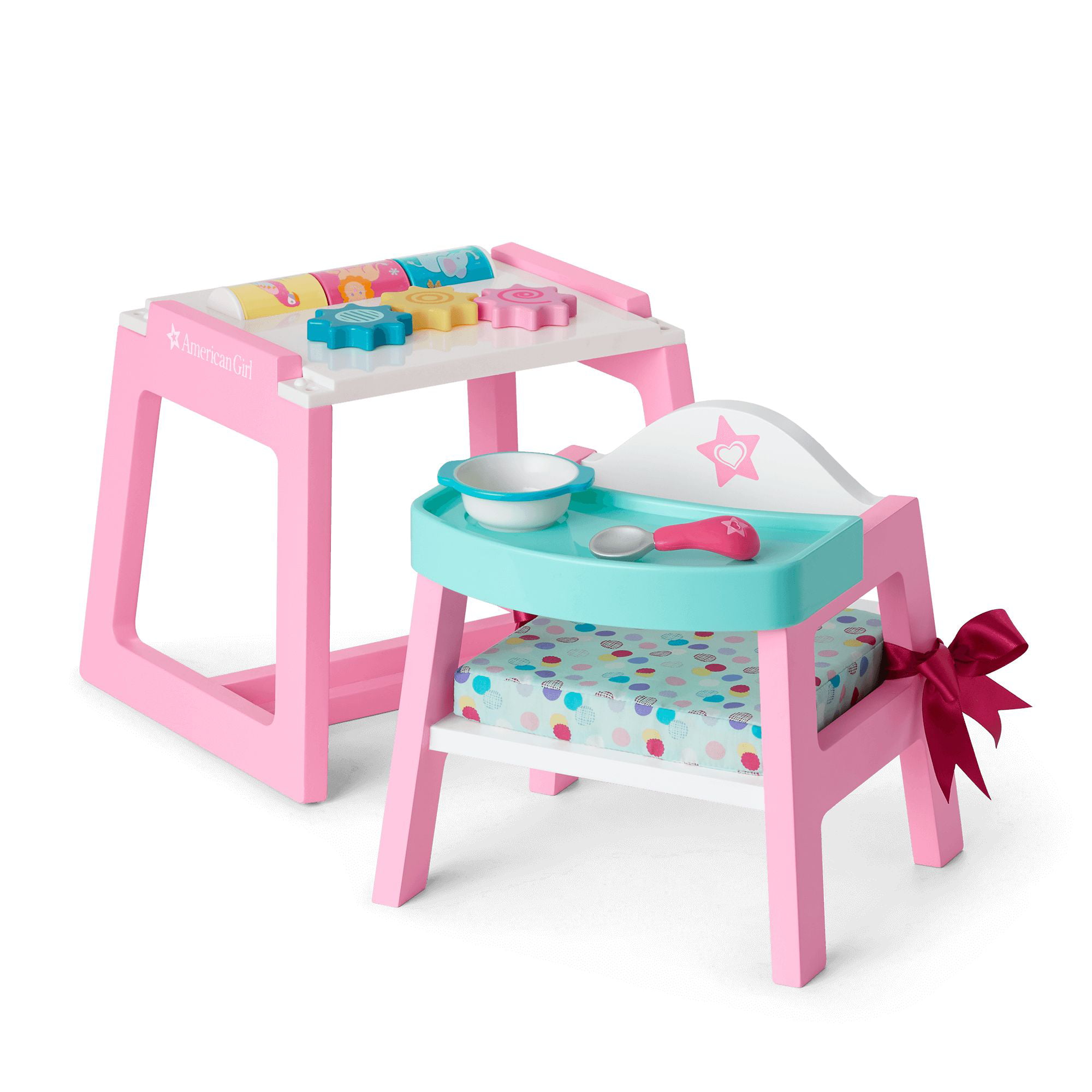 American Girl Bitty Baby Convertible High Chair Table For 15 Dolls Doll Not Included Walmartcom Walmartcom