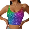 thumbnail image 2 of Uemuo Colorful Glitter Pattern Women's Sports Bra - High Impact Support, Breathable, and Comfortable Athletic Bra for Running, Yoga, and Workouts, 2 of 9