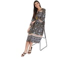 thumbnail image 4 of Oussum Women Floral Summer Midi Dresses Plus Size Casual Dress Online, Navy Blue Size 3X, 4 of 7