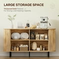 thumbnail image 6 of MARNUR Sideboard Buffet Cabinet 55" Storage Cabinet with 2 Sliding Tambour Doors, Adjustable Shelves for Kitchen Office Bedroom Hallway Entryway, Oak, 6 of 10