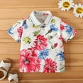 thumbnail image 2 of Odeerbi Toddler Shirts Boys Hawaiian Shirts Kids Summer Casual Beach Wear Print Short Sleeve Shirt Baby Clothes White, 2 of 5
