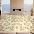 thumbnail image 2 of Design&I 3'x5' Ultra Soft Throw Mat, Neutral Beige Boho Botanical Panel Vintage Distressed Cream None Fluffy Washable Easy Care Indoor rug for Bedside Hallway, 2 of 7