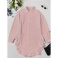 thumbnail image 2 of Women's Plus Size Polyester Shirt - 100% Polyester, Long Sleeve, Ruffle Detail, Non-Stretch, 140 g/m², Versatile Blouse for everyday Wear, 2 of 3