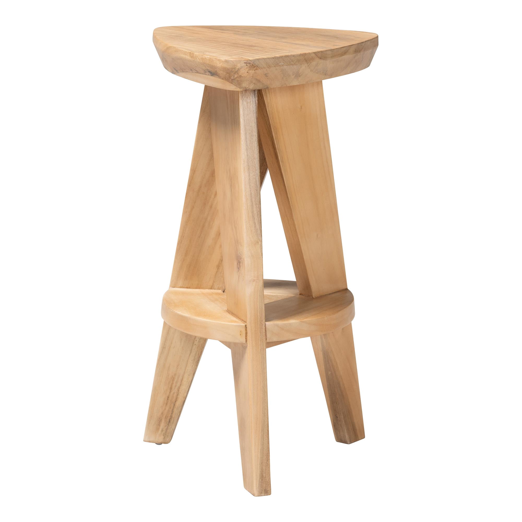 bali & pari Roy Japandi Counter Stool, Counter Height, Natural Brown