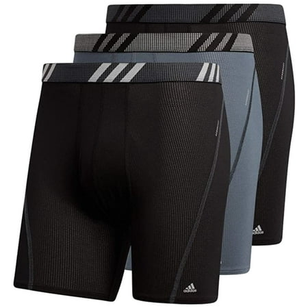 Adidas Men's Sport Mesh Boxer Brief Underwear (3-Pack) � Black/Onix/Black (L)