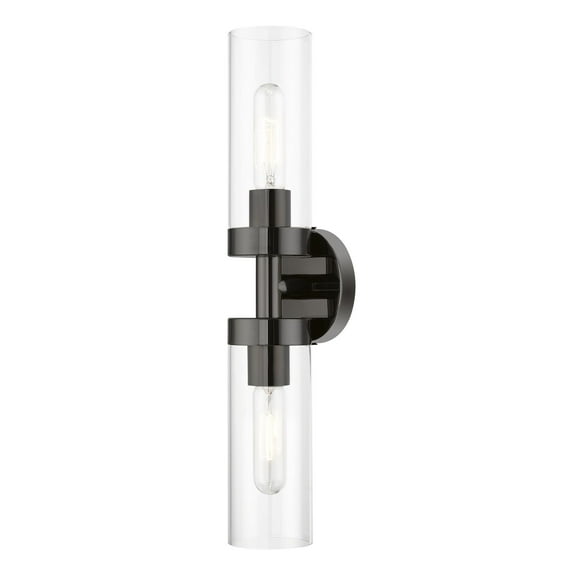 16172-46 Livex Lighting Ludlow - 2 Light ADA Bath Vanity In Nautical Style-19.25 Inches Tall and 4.25 Inches Wide-Black Chrome Finish