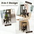 thumbnail image 3 of Giantex Step Folding Wooden Step Stool, Portable Anti-Slip Step Ladder, Foldable Wood Counter Staircase, Multifunctional Flower Shelf & Chair for Kitchen/Garage/Living Room/Library, 3 of 9