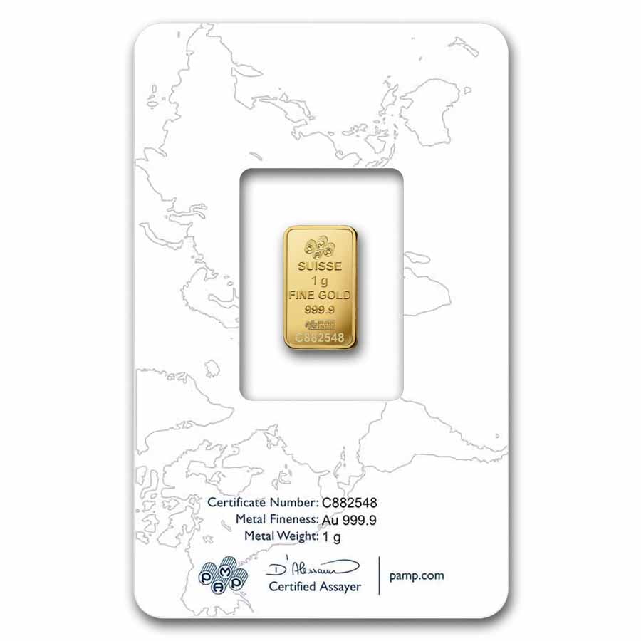 1 gram Gold Bar - PAMP Suisse Rosa (In Assay)