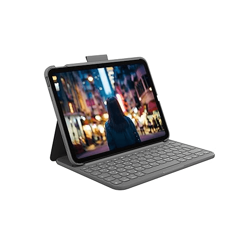 Logitech Slim Folio Keyboard/Cover Case (Folio) Apple iPad (5th Generation) Tablet, Black