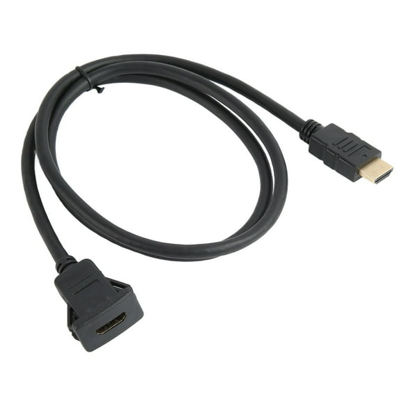 Dash Flush Mount Cable, Male To Female 3ft Anti Crack Wear Resistance Waterproof High Definition Multimedia Interface Cable for Car for Motorcycle
