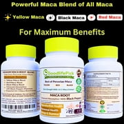 GoodlifePick Maca Root Capsules 150 Count with Black Pepper for Energy, Stamina & Vitality