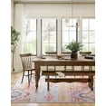 thumbnail image 5 of Jamfeel Area Rugs Boho Print Low Pile Washable Carpet Soft Non-slip Rug for Living Room Bedroom Kitchen 4'x6' Pink, 5 of 7