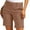 Brown, variant on HKYNLAG Womens Shorts Summer Casual Stretch Twill Bermuda Shorts High Waist Pull On Hiking Shorts With Pockets Navy XL