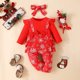 thumbnail image 1 of Herrnalise - Pelele navideño para niña recién nacida, mono de manga larga acanalado, mono de punto para bebé, conjuntos con diadema (0-18 meses), 1 of 7