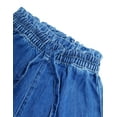 thumbnail image 4 of KIDSCOOL SPACE Kid Girl,Ruffled Elastic Waist Wide-Leg Denim Jeans Pants,Light Blue,7-8 Years, 4 of 7