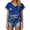 03 Blue, variant on Cape Verde Soccer Supporter Tee for Women, Funny Pattern V Neck Short Sleeve 2026 Soccer Cup Everyday Casual Fan T-Shirt