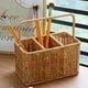 thumbnail image 4 of Organizador de cubiertos tejido con divisiones, cesta tejida para cubiertos, cesta decorativa para escritorio, 4 of 5
