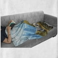thumbnail image 6 of Abstract Soft Flannel Fleece Throw Blanket, South Style Hut Houses in the Edge of High Mountains and Big Rocks, Cozy Plush for Indoor and Outdoor Use, 60" x 80", Multicolor, by Ambesonne, 6 of 6