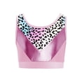 thumbnail image 3 of YiZYiF Kids Girls Athletic Crop Tank Top Shiny Metallic Printed Patchwork Jazz Street Hip Hop Pink 10, 3 of 5