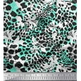 thumbnail image 1 of Soimoi Green Cotton Voile Fabric Leopard Animal Skin Print Sewing Fabric Yard 42 Inch Wide, 1 of 3