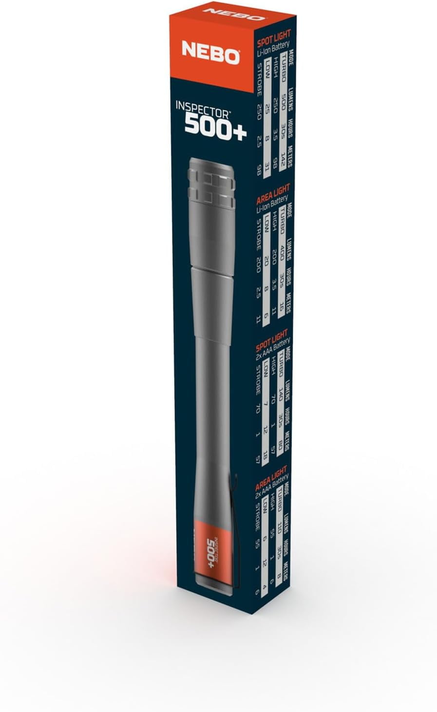 NEBO Inspector 500 Lumen LED FLEX (Rechargeable or Alkaline Battery) Pen Light