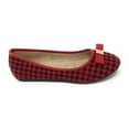 thumbnail image 3 of Victoria K Women's Houndstooth Print Gold Emblem Solid Color Bow Ballerina Flats, 3 of 5