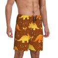 thumbnail image 2 of Wukai Dinosaurs and Leaves Men’s Short Pajama Pants With Pockets Soft Sleep Pj Shorts for Men-Medium, 2 of 6