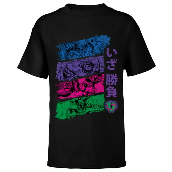 Marvel Mech Strike: Monster Hunters Let’s Fight Japanese - Short Sleeve T-Shirt for Kids - Customized-Black