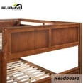 thumbnail image 6 of BELLEMAVE Full Over Full Bunk Bed, Wood Bunk Bed Frame with Twin Trundle, Fence Shaped Guardrails, Ladder, Headboard, Convertible into 2 Bed, Full Bunk Bed for Adult, Teens, Kids(Walnut), 6 of 13