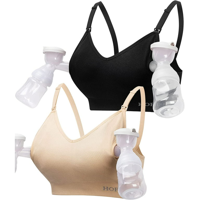 HOFISH Comfortable Hands-Free Pumping Bra for Breastfeeding Moms, All-Day  Support Nursing Bra, Compatible with Most Breast Pump Black/Dblue S : :  Clothing, Shoes & Accessories