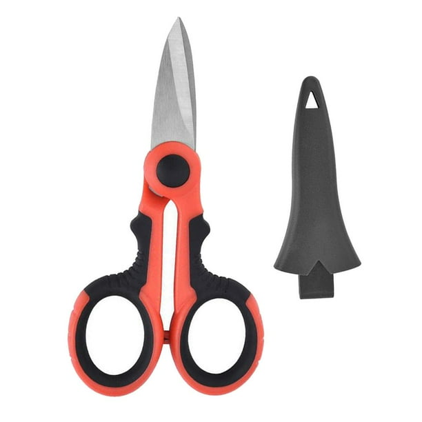 Tijeras multiusos de metal para cables eléctricos de 6" para prensar papel Negro rojo