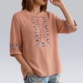 thumbnail image 5 of Kelon Short Sleeve Womens Linen Cotton Tops Vacation Casual Outfits Blouses Dressy Casual Summer Outfits 2026, 5 of 5