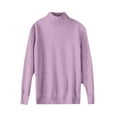 thumbnail image 3 of Sweaters for Women Long Sleeve Turtleneck Knitted Tops Warm Soft Lightweight Pullover Sweater Purple L, 3 of 5