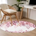 thumbnail image 5 of Pink Eucalyptus Leaves Large Area Rugs for Bedroom Living Room, Soft Non Slip Carpet Bedside Rug, Summer Botanical Watercolor Round Floor Cover Kitchen Accent Rug 3.3' for Dining Room/Office, 5 of 9