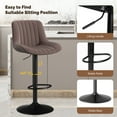 thumbnail image 5 of Fijinhom Swivel Bar Stools Set of 2 with Backs, Adjustable Counter Height Island Chairs, Tech Fabric, Brown, 5 of 9