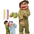 thumbnail image 2 of Iaqnaocc Funny Adult Onesie Oversized Plush Fleece Cute Monster Design Hooded Loungewear with Slippers Blue S, 2 of 5