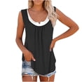 thumbnail image 1 of Pompotops Women's Blouse New Casual Loose Color Splicing Classic Vest Tops, 1 of 5