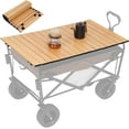 thumbnail image 3 of SURJDE Wagon Board Foldable Carbon Steel Heavy Duty Portable Wagon Table with Buckle Outdoor Picnic Camping Wagon Table Bard Wagon Beach Trolley Accessories No Wagon, 3 of 7
