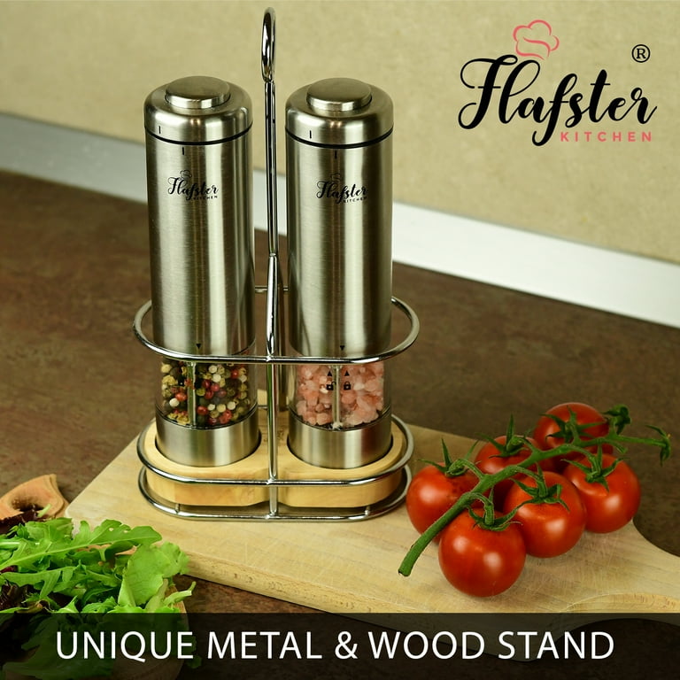Electric Salt and Pepper Grinder Set Battery Operated Salt n Pepper Shakers 2 by Flafster Kitchen