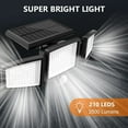 thumbnail image 6 of Solar Lights Outdoor - 210 LED 2500LM Waterproof Motion Sensor Security Lights with Wireless Remote Flood Lights for Patio Garage Yard Entryways, 4 Packs, 6 of 9