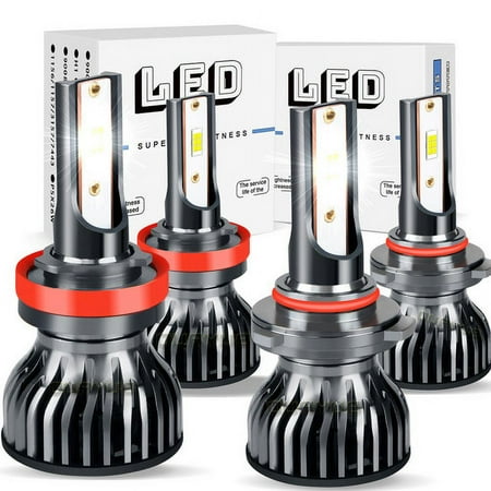 4PC 6000K LED Headlight High Low Beam Bulbs Kit Bright for 2008-2020 Subaru Impreza
