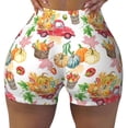 thumbnail image 2 of Goofa Autumn Harvest Truck Printed Workout Shorts Women Seamless Scrunch Butt Lifting High Waisted Gym Booty Shorts Elastic Workout Shorts-Large, 2 of 8