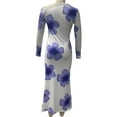thumbnail image 3 of Long Sleeve Dress for Women Fashion Print Shoulder Hugging Hip Dress Long Sleeve Dress, 3 of 5