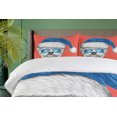 thumbnail image 4 of Ambesonne Yorkie Duvet Cover Sets, Blue Santa Hat Funny, 2-Queen, Coral White Blue, 4 of 7