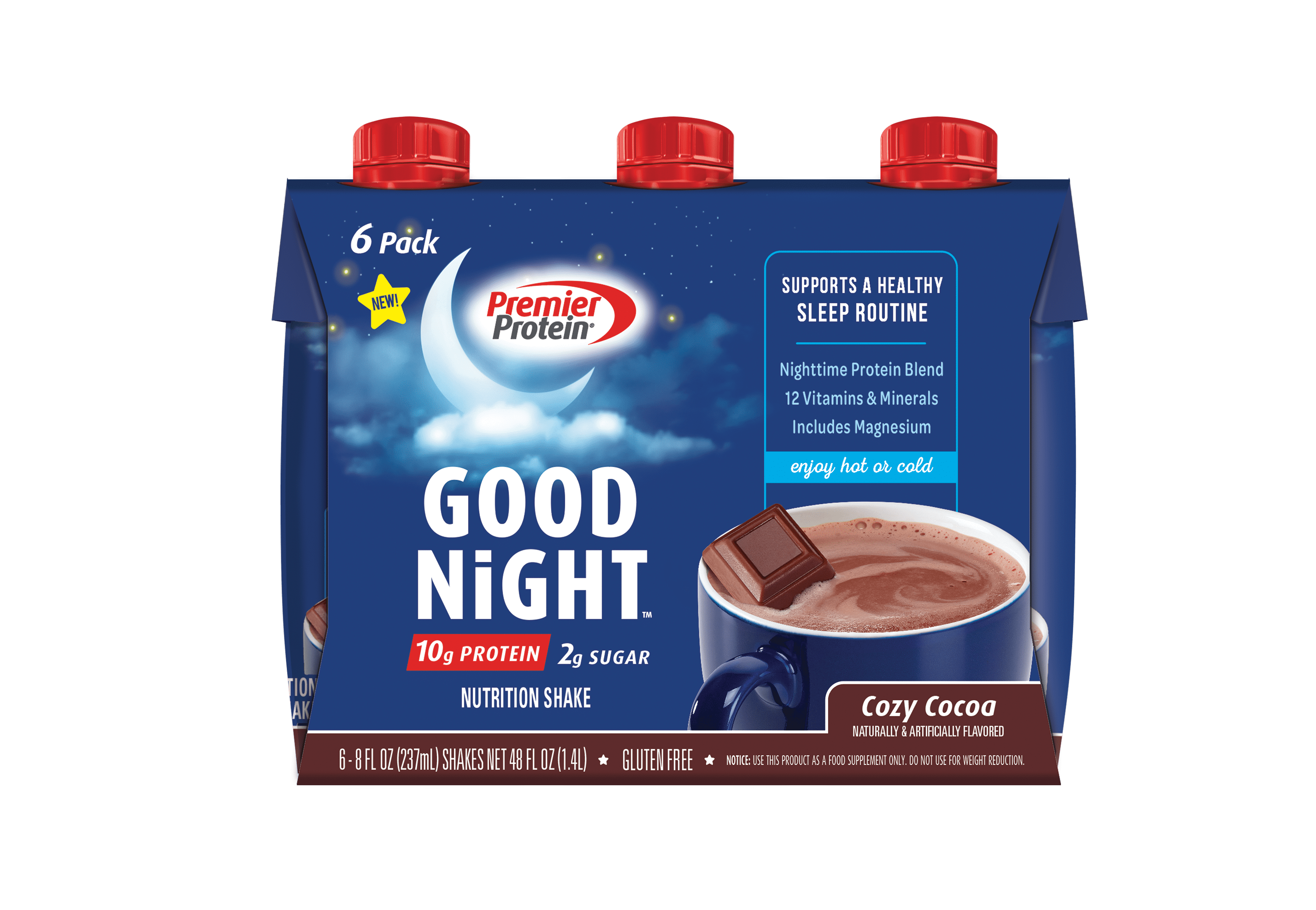 Premier Protein Good Night Shake, Cozy Cocoa, 10g Protein, 8 fl oz, 6