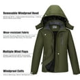 thumbnail image 4 of Generic Mens Ski Jacket Windproof Winter Coat with Hood Jackets for Men Green Outdoor Clothes S, 4 of 10
