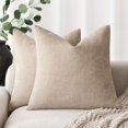 thumbnail image 1 of Fundas de almohada Foindtower de felpilla con textura suave, 40 x 40 cm, color crema, 1 of 7